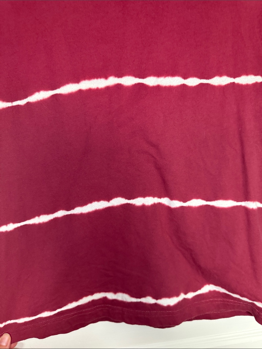 Aeropostale Women's Maroon Tie-Dye Stripe Short Sleeve Cotton Tee Size X Small - Picture 4 of 6